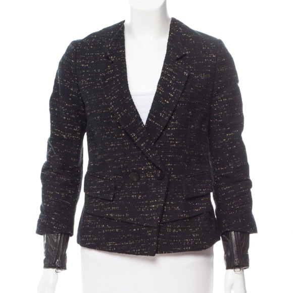 3.1 Phillip Lim Black and Gold Textured Blazer - Picture 2 of 13